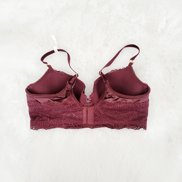 🍷AERIE REAL POWER BALCONETTE PAISLEY LACE BRA SIZE 34C - Picture 5 of 6
